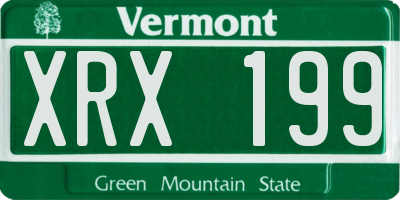 VT license plate XRX199