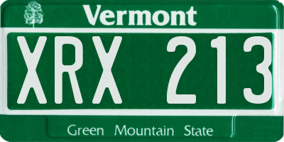 VT license plate XRX213