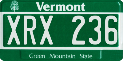 VT license plate XRX236
