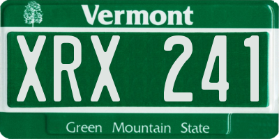 VT license plate XRX241