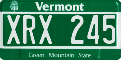 VT license plate XRX245
