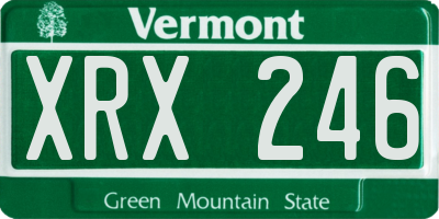 VT license plate XRX246