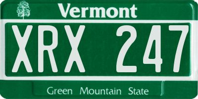 VT license plate XRX247