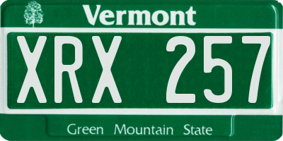 VT license plate XRX257