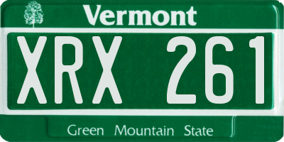 VT license plate XRX261