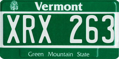 VT license plate XRX263