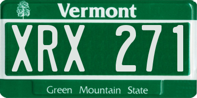 VT license plate XRX271
