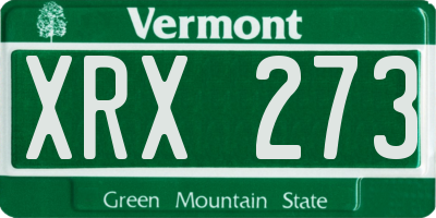 VT license plate XRX273