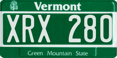 VT license plate XRX280