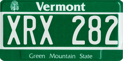 VT license plate XRX282
