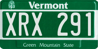 VT license plate XRX291