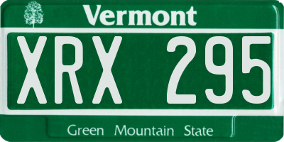 VT license plate XRX295