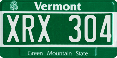 VT license plate XRX304