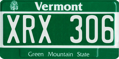 VT license plate XRX306