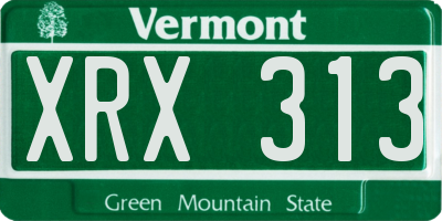 VT license plate XRX313