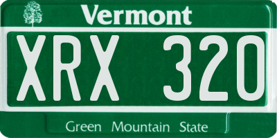 VT license plate XRX320