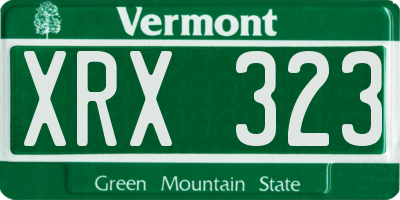 VT license plate XRX323