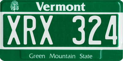 VT license plate XRX324