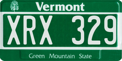 VT license plate XRX329