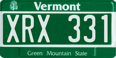 VT license plate XRX331