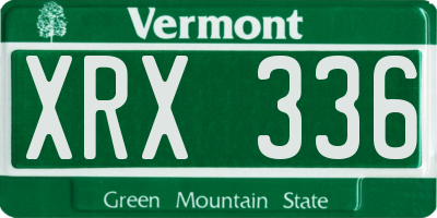 VT license plate XRX336