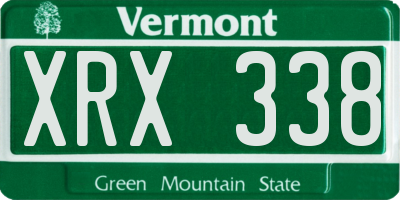 VT license plate XRX338