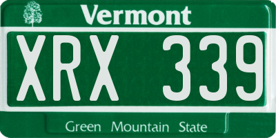 VT license plate XRX339