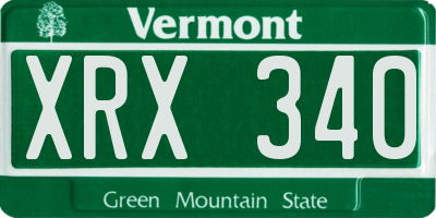 VT license plate XRX340