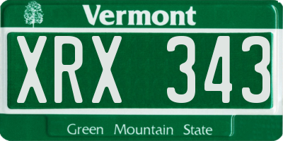 VT license plate XRX343