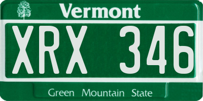 VT license plate XRX346