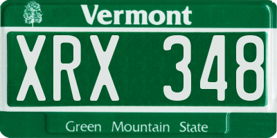 VT license plate XRX348