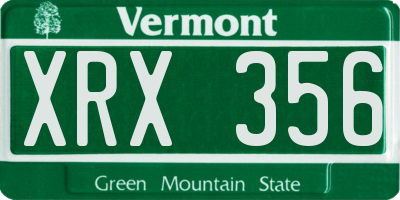 VT license plate XRX356