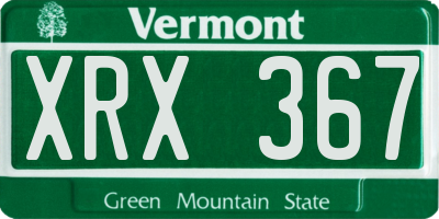 VT license plate XRX367