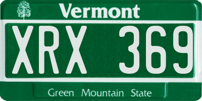 VT license plate XRX369