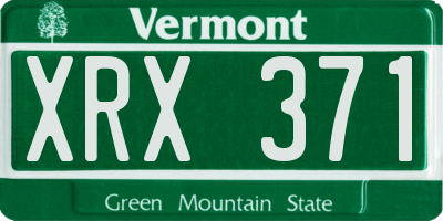VT license plate XRX371