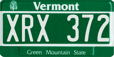 VT license plate XRX372