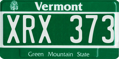 VT license plate XRX373