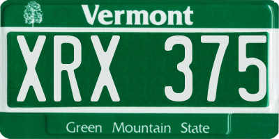 VT license plate XRX375