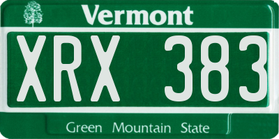 VT license plate XRX383