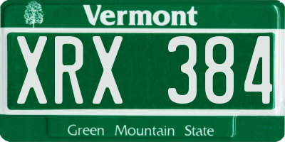 VT license plate XRX384