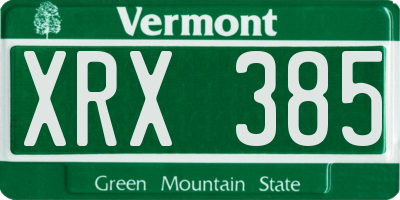 VT license plate XRX385