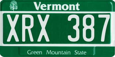VT license plate XRX387