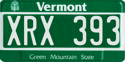 VT license plate XRX393