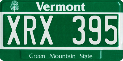 VT license plate XRX395