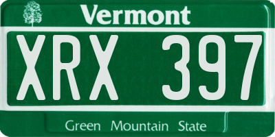 VT license plate XRX397