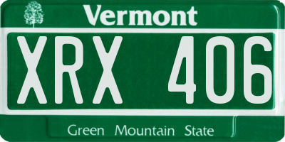 VT license plate XRX406