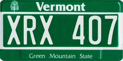 VT license plate XRX407