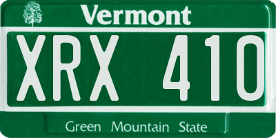 VT license plate XRX410