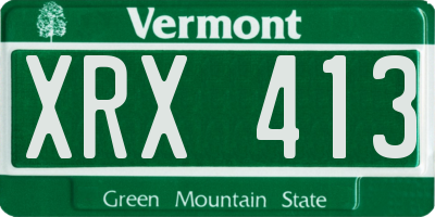 VT license plate XRX413