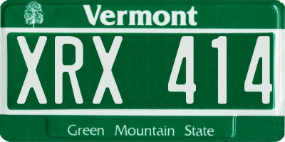 VT license plate XRX414